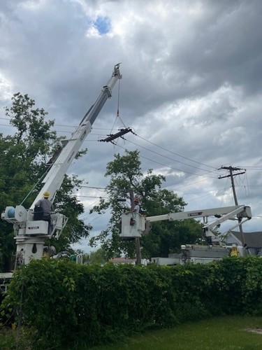 Crews working on repairs