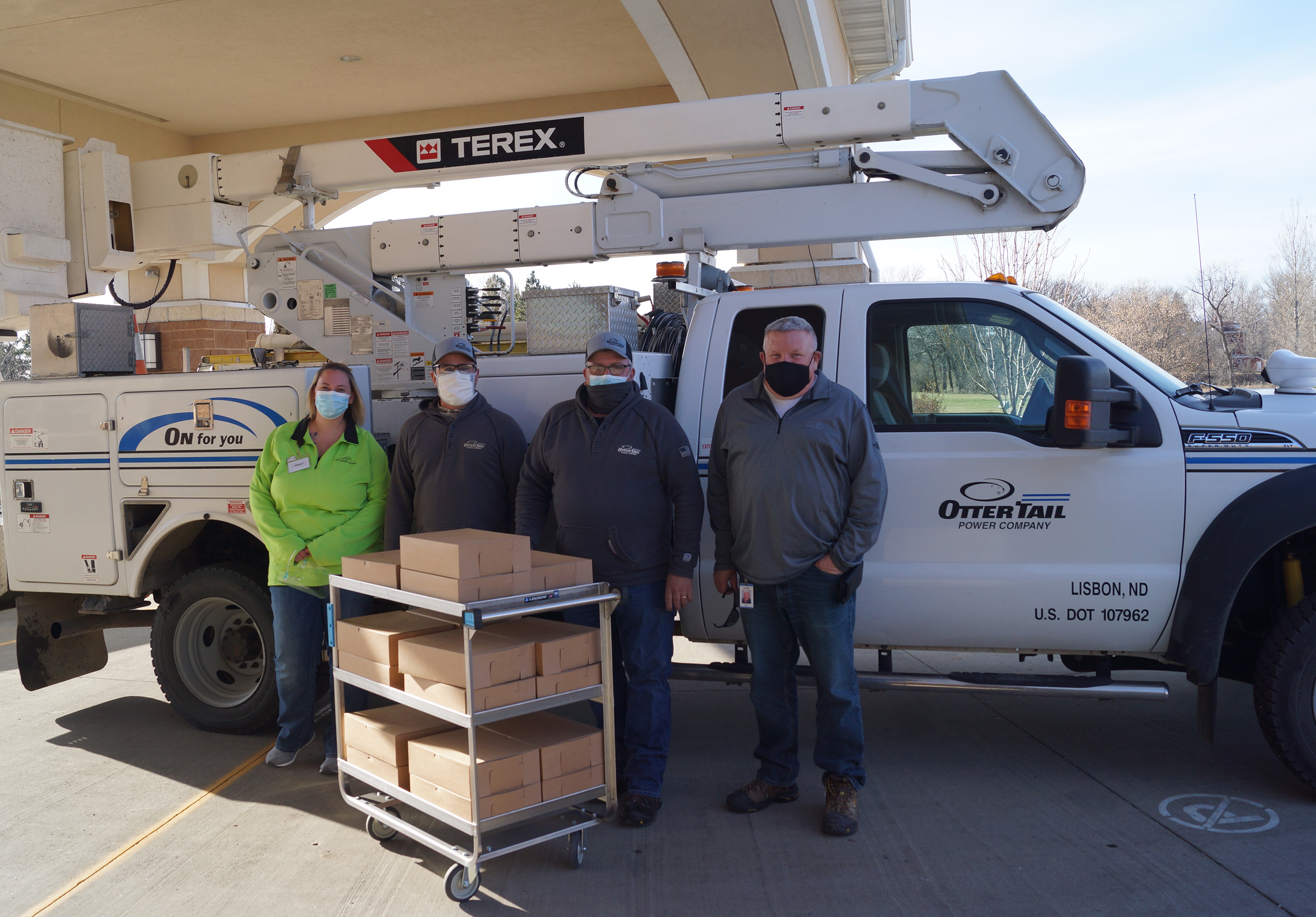 Delivering cupcakes to the Veterans Home in Lisbon, ND