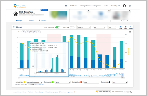 Image of chart view in My Account