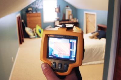 Screen view of thermal imaging system