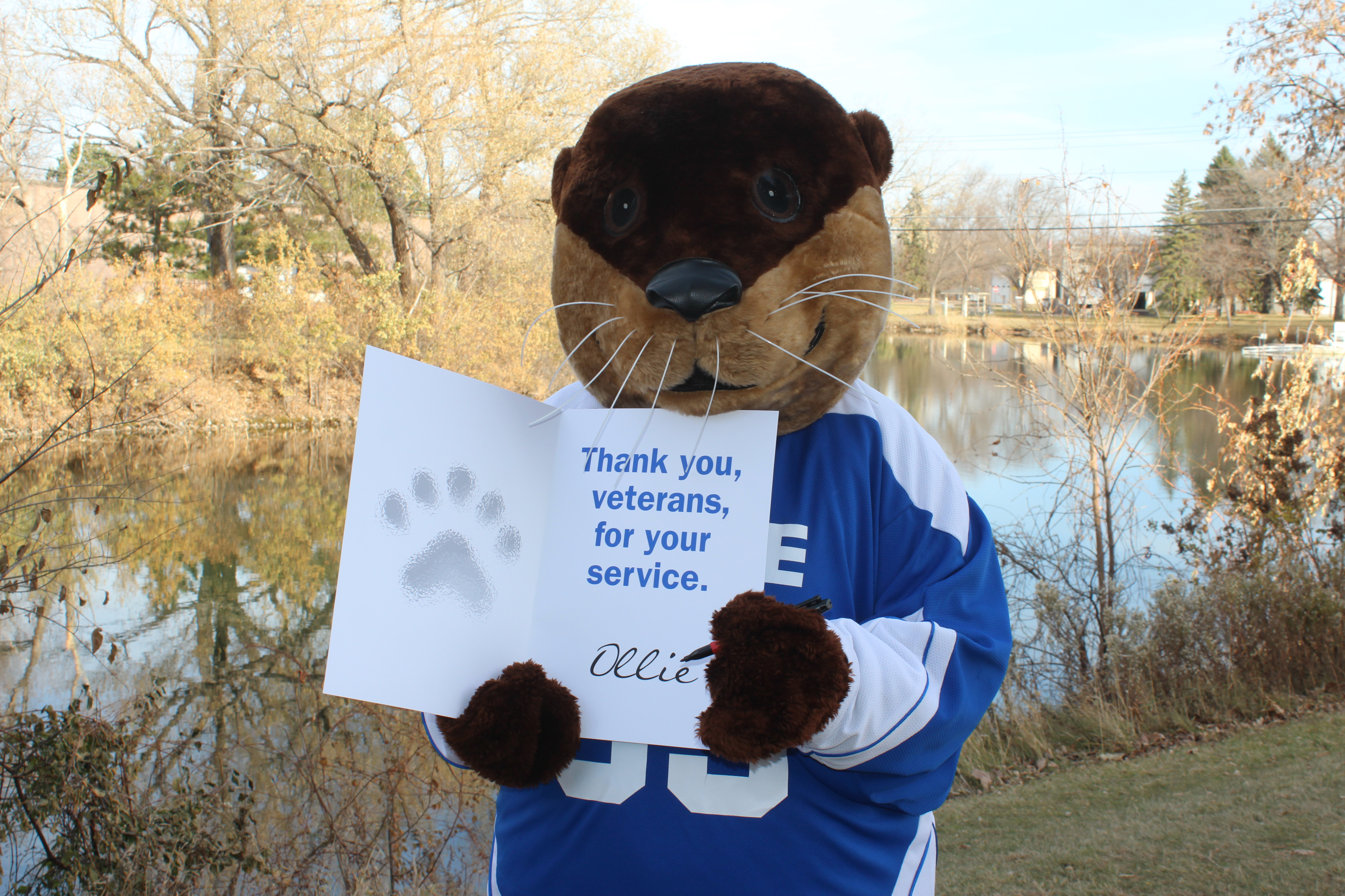 Ollie the Otter's note of thanks!