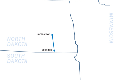 Jamestown Ellendale Map